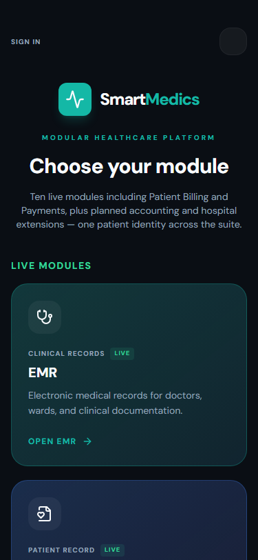 SmartMedics mobile preview